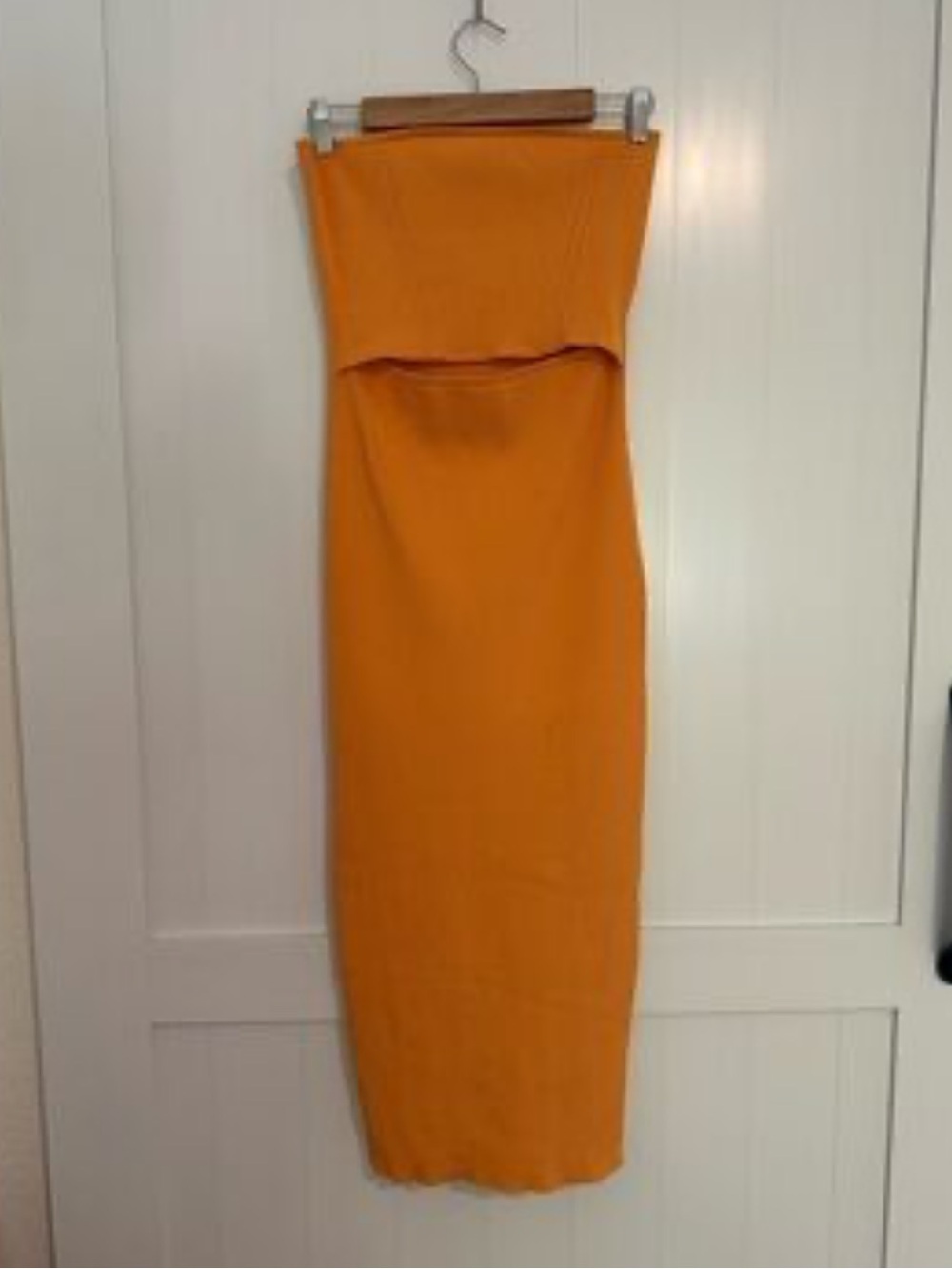 Strapless Maxi Tube Skirt — Orange